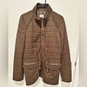 Aritzia Wilfred dark olive marquis quilted jacket, size ten